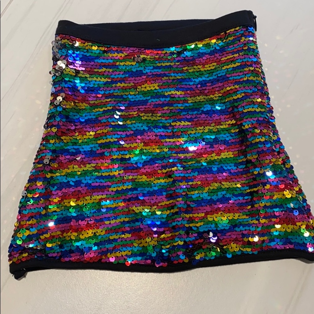 NWT GIRLS RAINBOW SEQUINS SKIRT